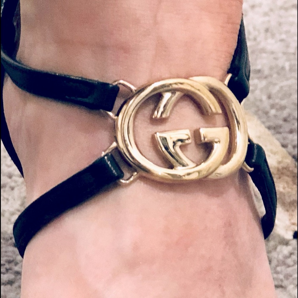 Gucci Embellished Sling back Sandals